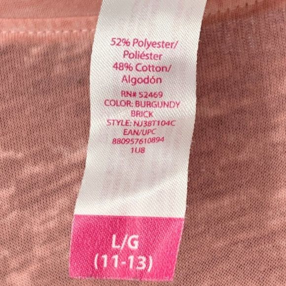 NOBO slub Tshirt red pink arrows Size Large 11-13 jr Semisheer 2811 - Picture 6 of 6